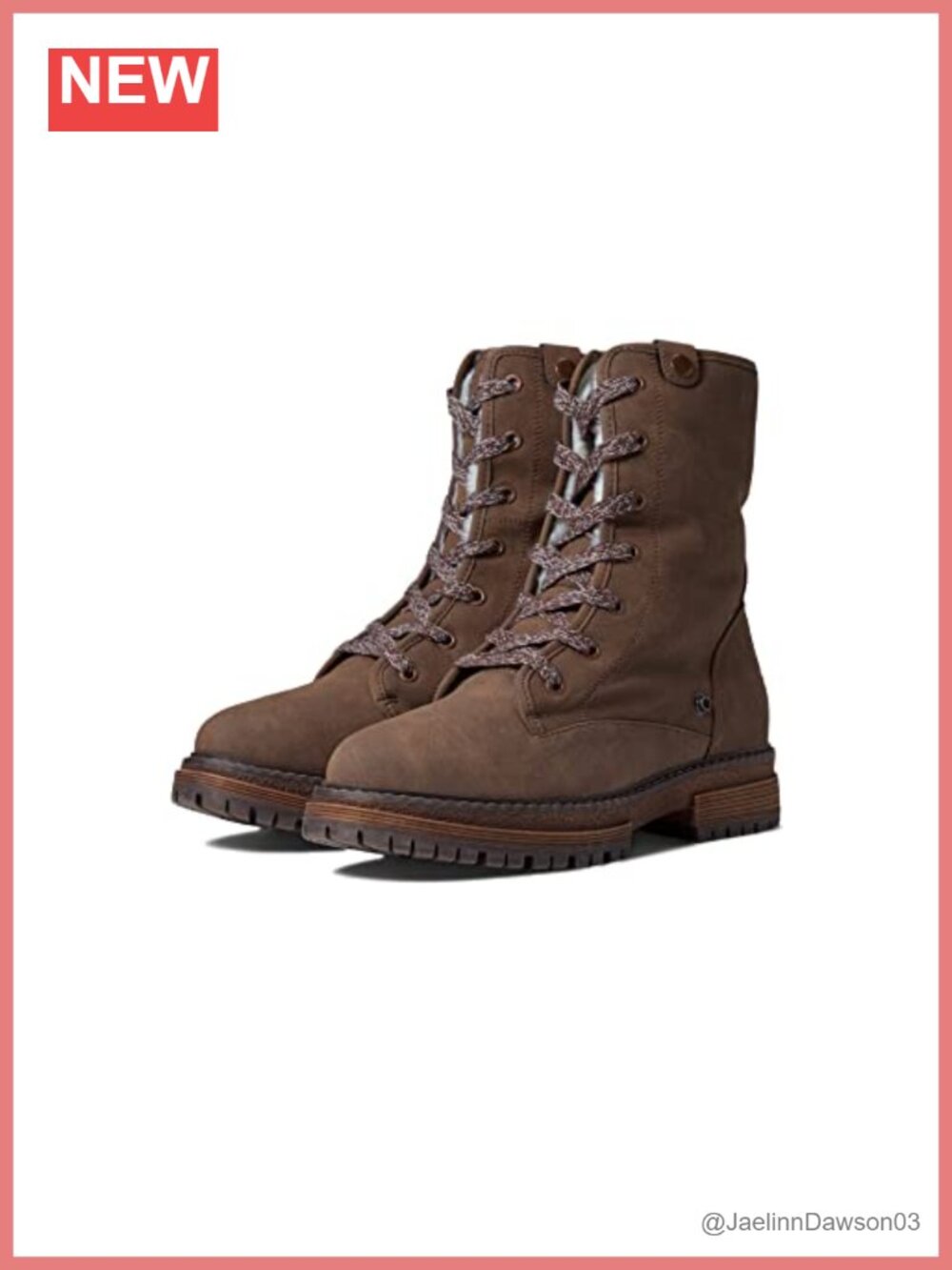 Combat Boot Faux Leather Memory Foam Fold-Down Snaps Lug Sole
